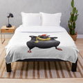 Biggie Cheese inspired plush blanket with cartoon farm animal characters