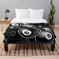 Billiards Black 8 Ball Plush Blanket for Pool Game Enthusiasts