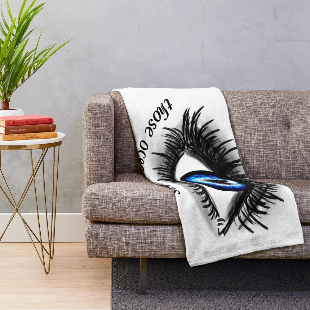 Ocean themed plush blanket featuring Billie Eilish's "Ocean Eyes" design