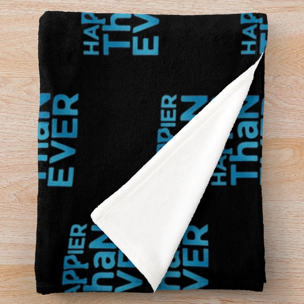 Billie Eilish inspired plush blanket with Happier Than Ever design