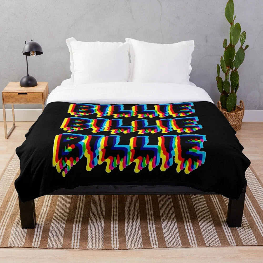 Billie Eilish logo plush blanket