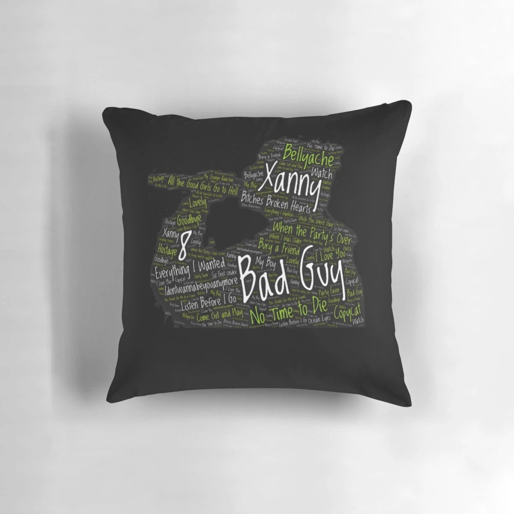 Billie Eilish Silhouette Songs Indie Music Pillow