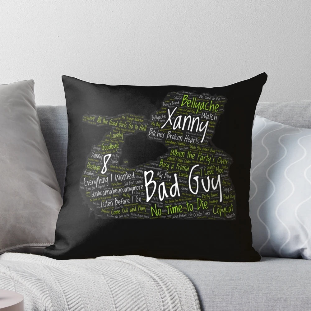 Billie Eilish Silhouette Songs Indie Music Pillow