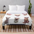 Bingus cat plush blanket with a pack of 6 cat stickers
