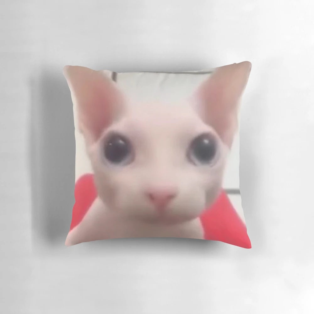 A soft, plush pillow featuring the popular "bingus" and "floppa" meme cats