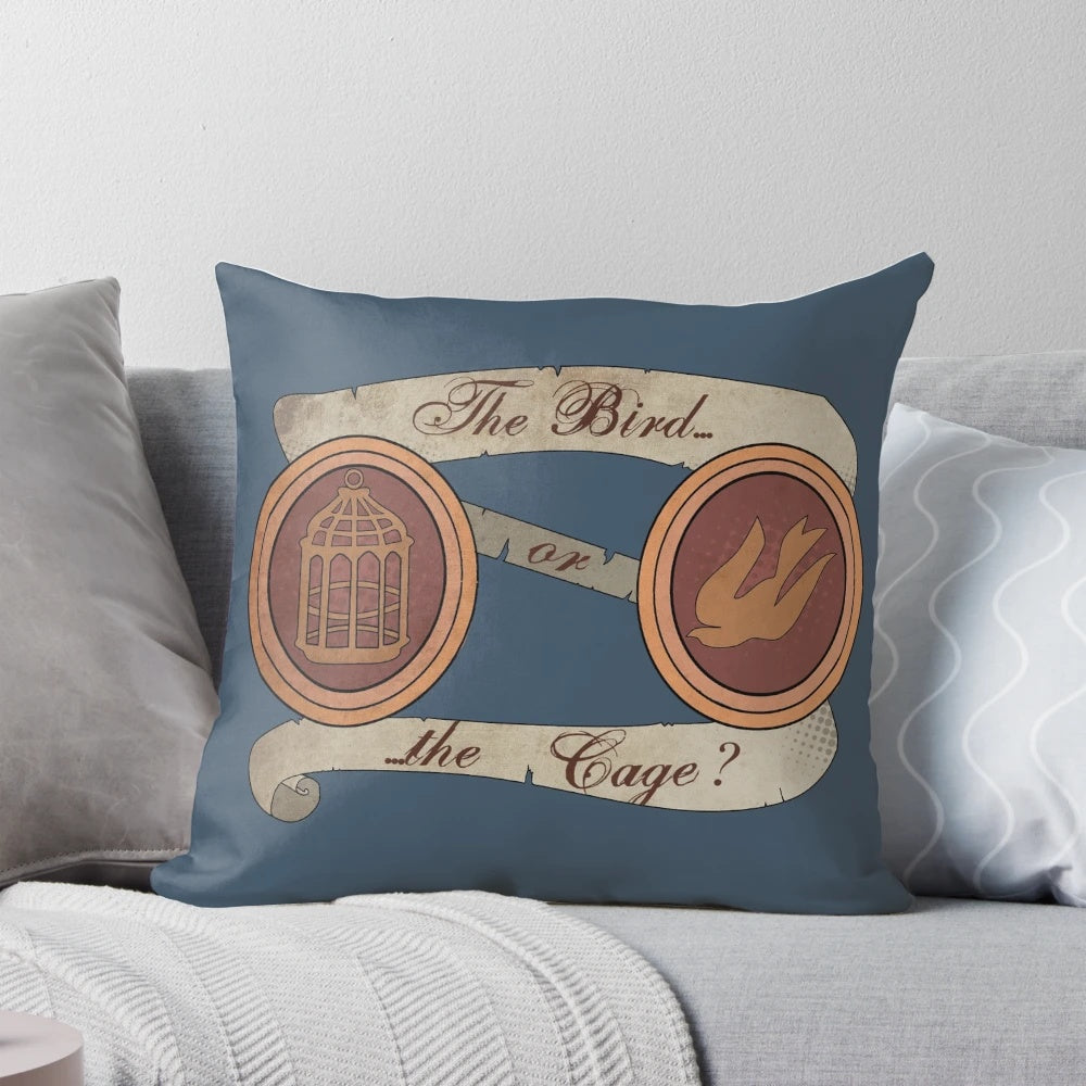 Bioshock Infinite 'Bird or Cage?' Collectible Pillow featuring Elizabeth and Booker Dewitt