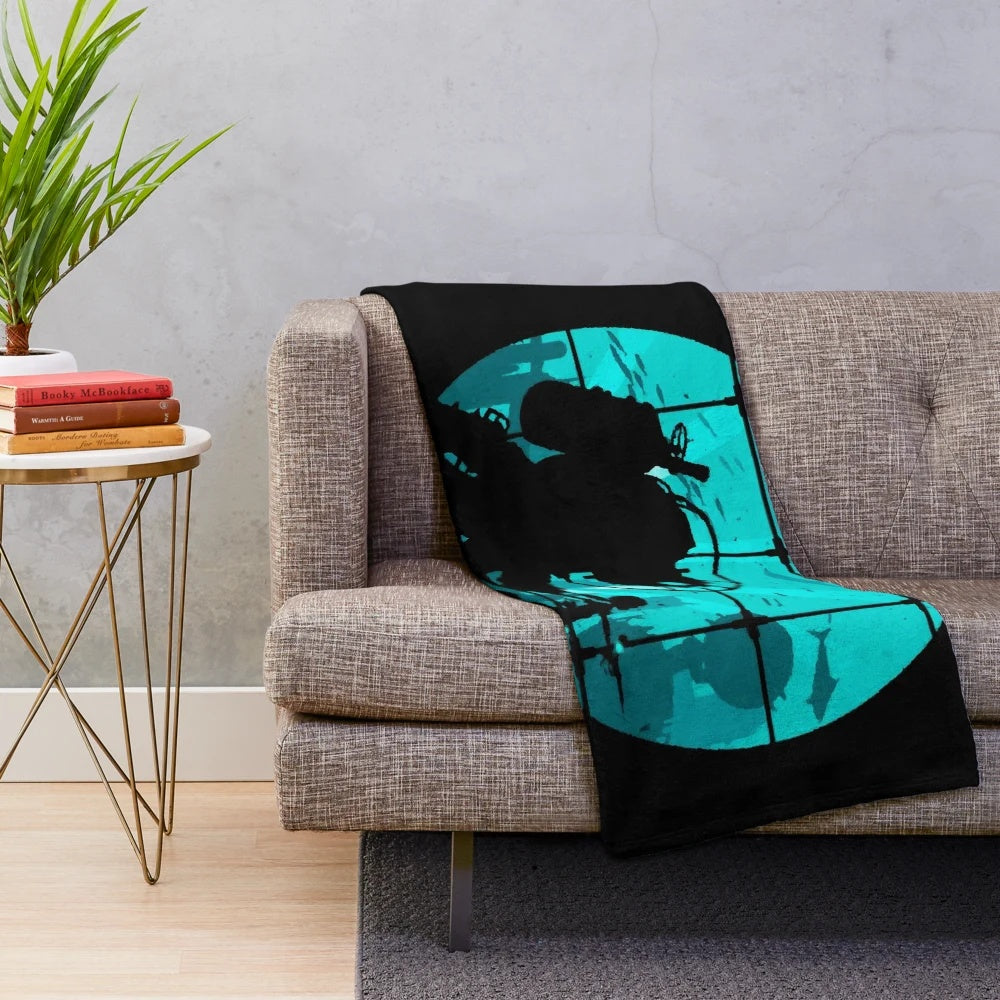 Bioshock blue plush blanket with game-inspired design