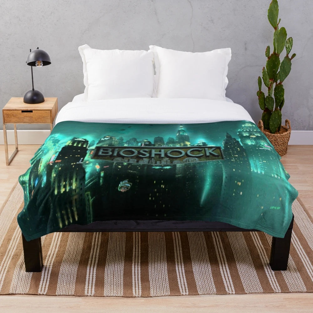 Bioshock Rapture logo plush blanket