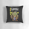 Bioshock Rapture horror-themed vintage comic parody pillow featuring Big Daddy and Little Sister characters