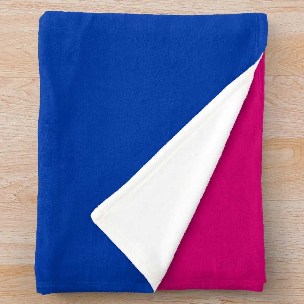 Bisexual pride flag plush blanket with soft, cozy texture