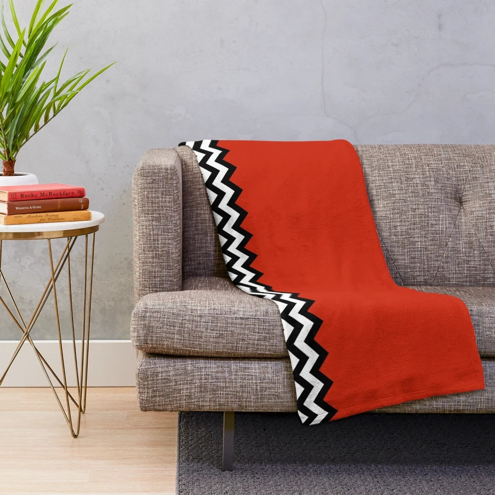 Black Lodge inspired abstract patterned plush blanket