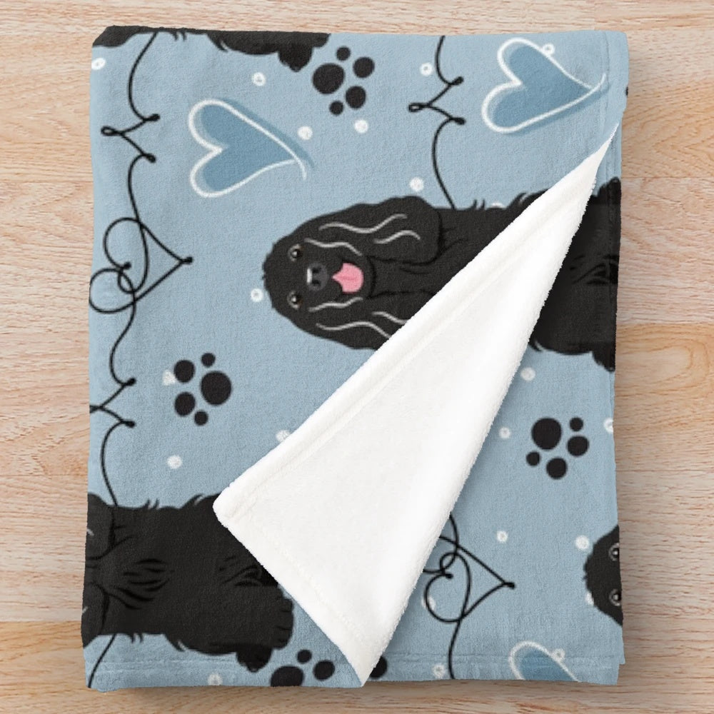 Soft and cozy black cocker spaniel plush blanket