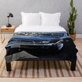 Black Ford Mustang-inspired plush blanket