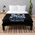 Black Graphic Chicago Med-Themed Plush Blanket
