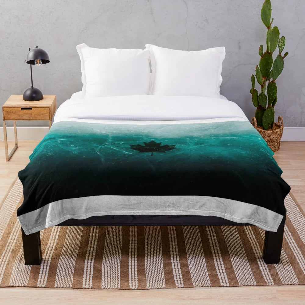 Black Ice Design Plush Blanket with Gaming Motif