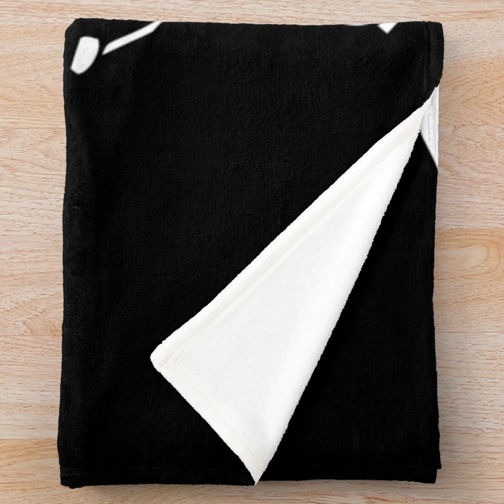 Black Lagoon Balalaika plush blanket with minimalist vector design