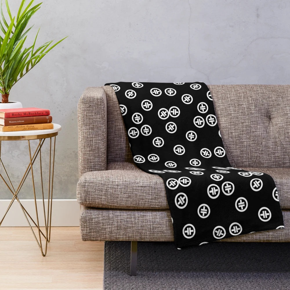 Black patterned plush blanket inspired by the band Take That