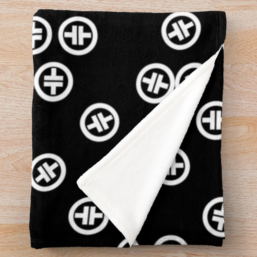Black patterned plush blanket inspired by the band Take That