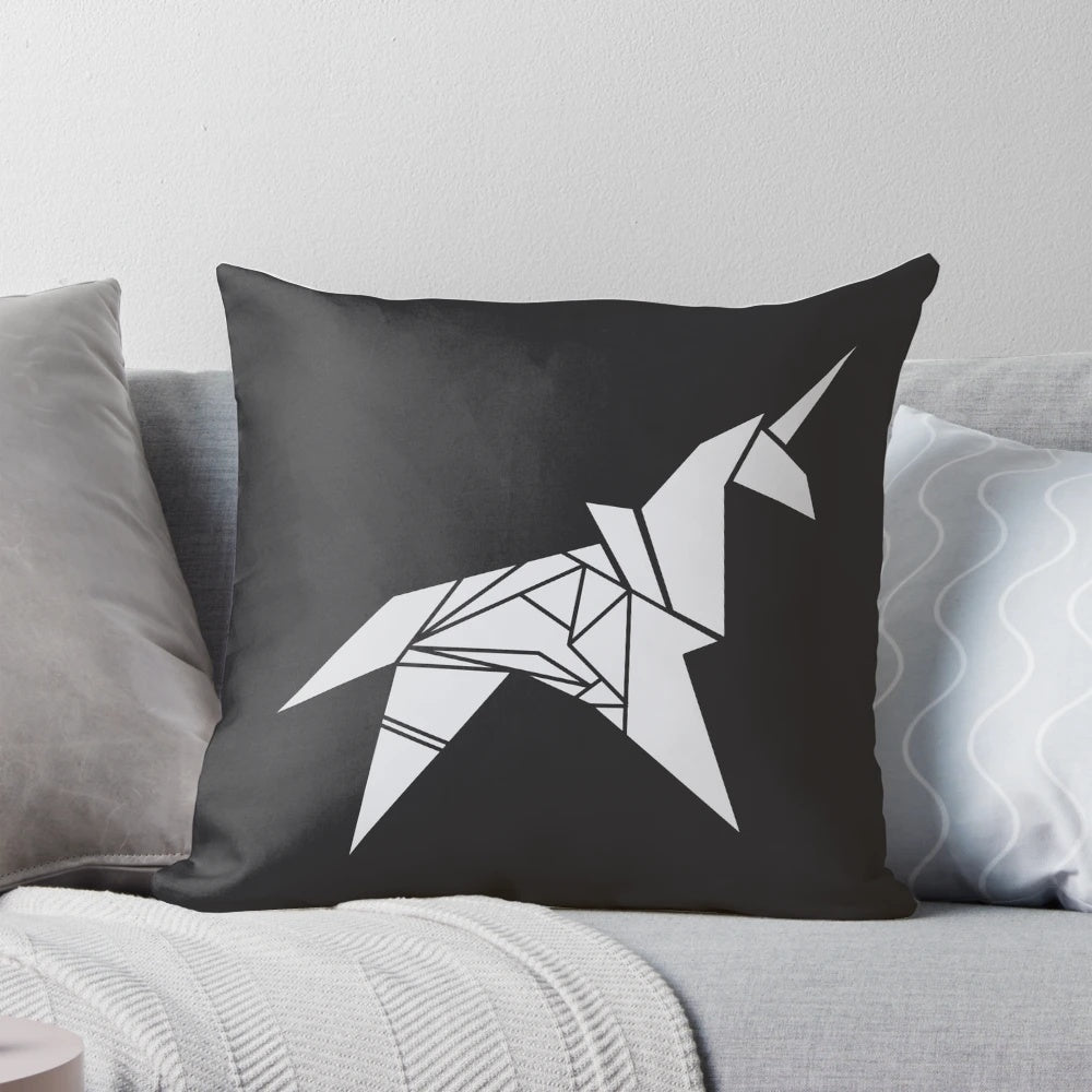 Blade Runner inspired sci-fi pillow with minimalist movie art design
