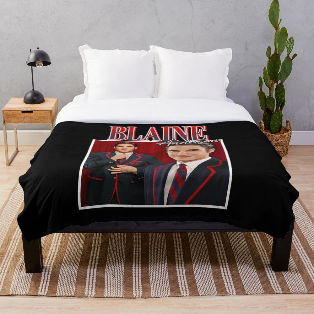 Blaine Anderson inspired plush blanket featuring the character from the popular TV show Glee