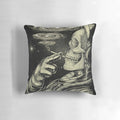 Pillow featuring a cosmic design with planets, stars, and a spaceman