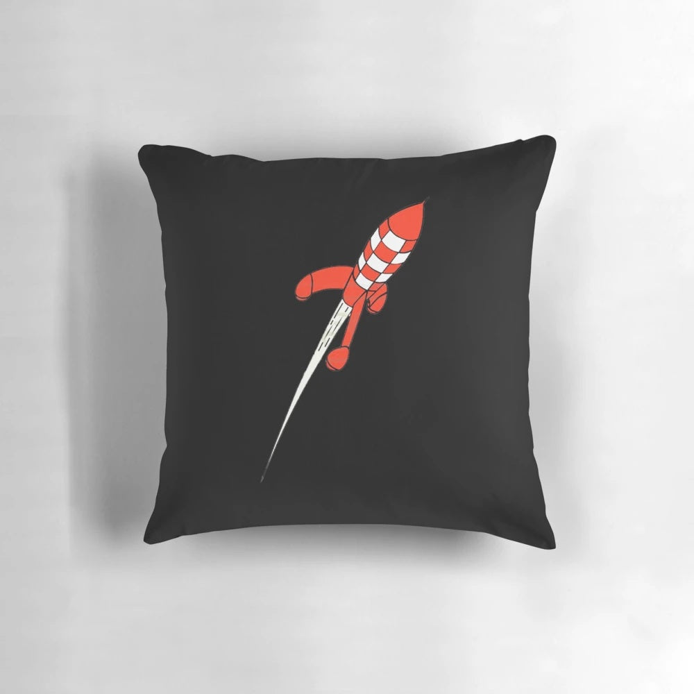 Tintin moon rocket pillow with the famous rocket from The Adventures of Tintin
