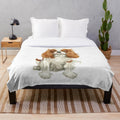 Watercolor Blenheim Cavalier King Charles Spaniel Plush Blanket