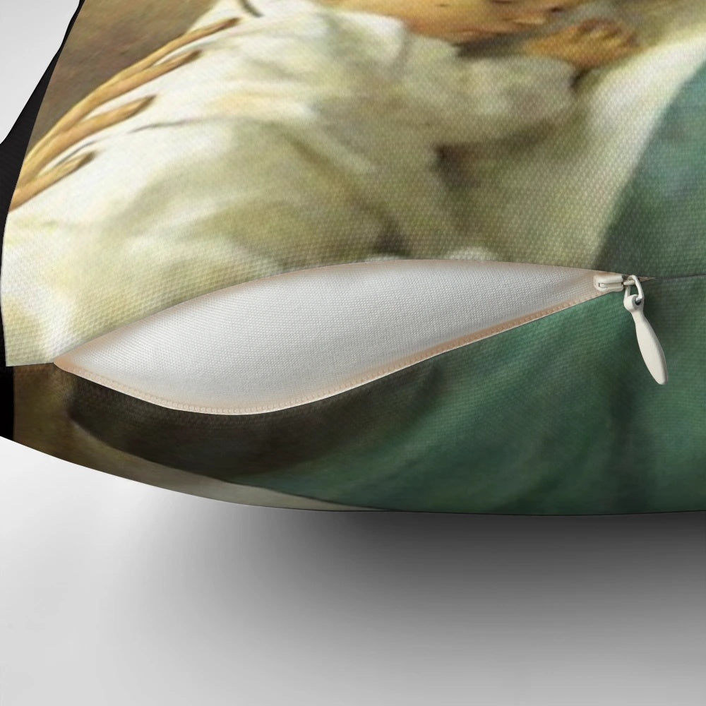 Soft, plush pillow featuring an image of the Holy Family - Baby Jesus, Mother Mary, and Joseph