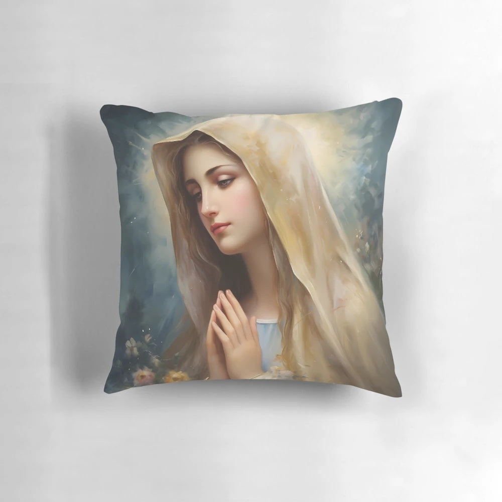 Pillow featuring an image of the Blessed Virgin Mary, the Mother of God