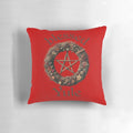 Blessed Yule throw pillow with pagan and wiccan symbols