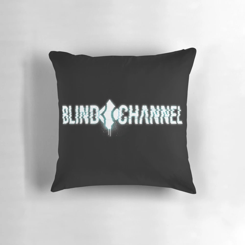 Blind Channel band logo printed on a cozy pillow