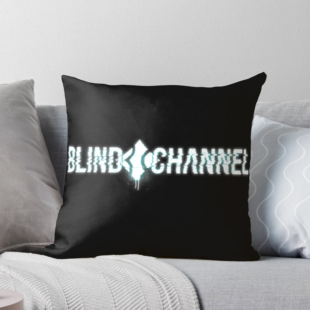 Blind Channel band logo printed on a cozy pillow