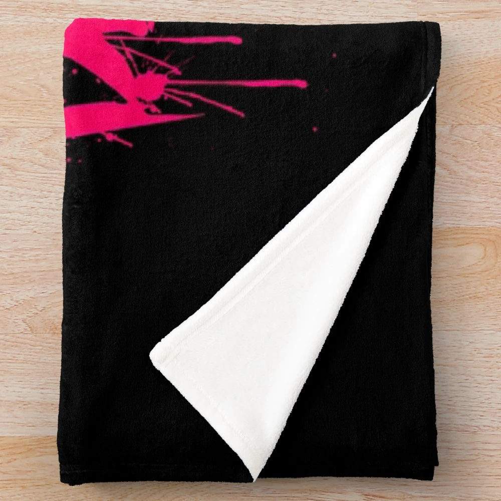 Blink-182 inspired plush blanket with band logo and album references