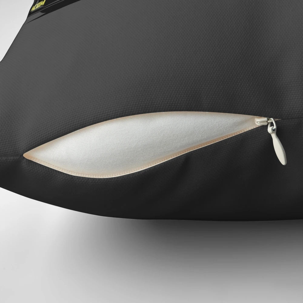 Blitz Kadett C Sporting Coupe GS/E black and yellow pillow, featuring automotive art
