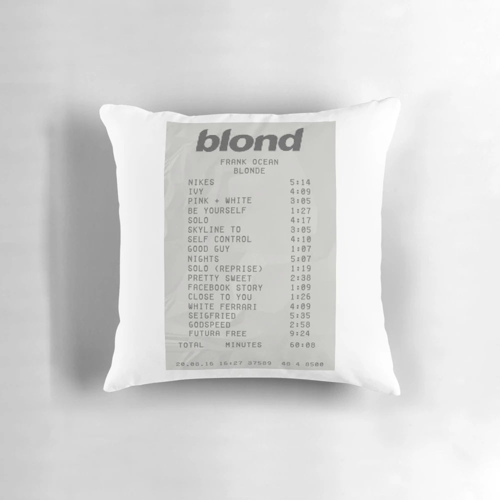 Blond Frank Ocean Receipt Pillow - Comfortable and Stylish Accent for Home or Office