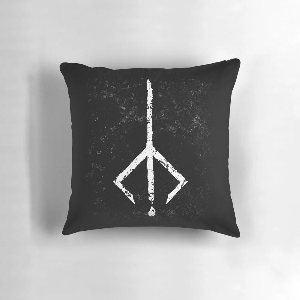 Bloodborne-inspired Hunters Mark design printed on a high-quality pillow