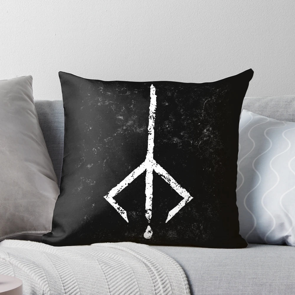 Bloodborne-inspired Hunters Mark design printed on a high-quality pillow