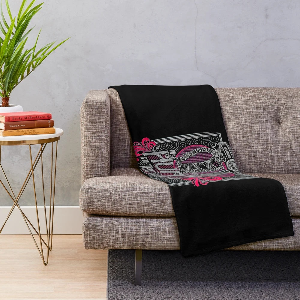 Bloodborne-inspired plush blanket with dark fantasy and horror elements