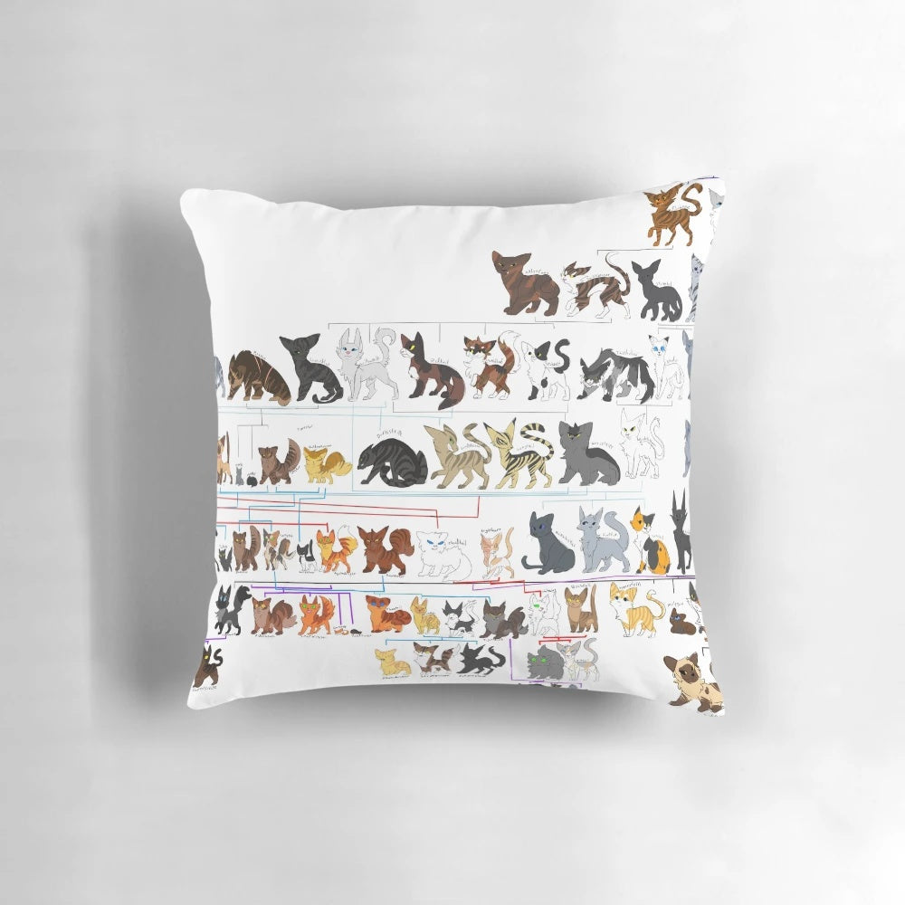 Bloodlines V2 Warrior Cats Pillow featuring fantasy feline characters