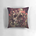 Bloom Skull Artistic Throw Pillow featuring a floral and sugar skull design