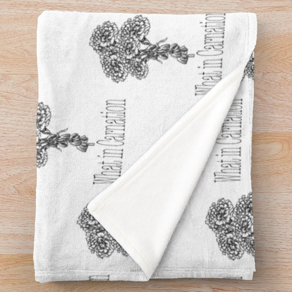 Soft and plush blanket with carnation flower design