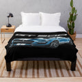 Blue Ford Mustang Shelby Cobra GT500 inspired plush blanket