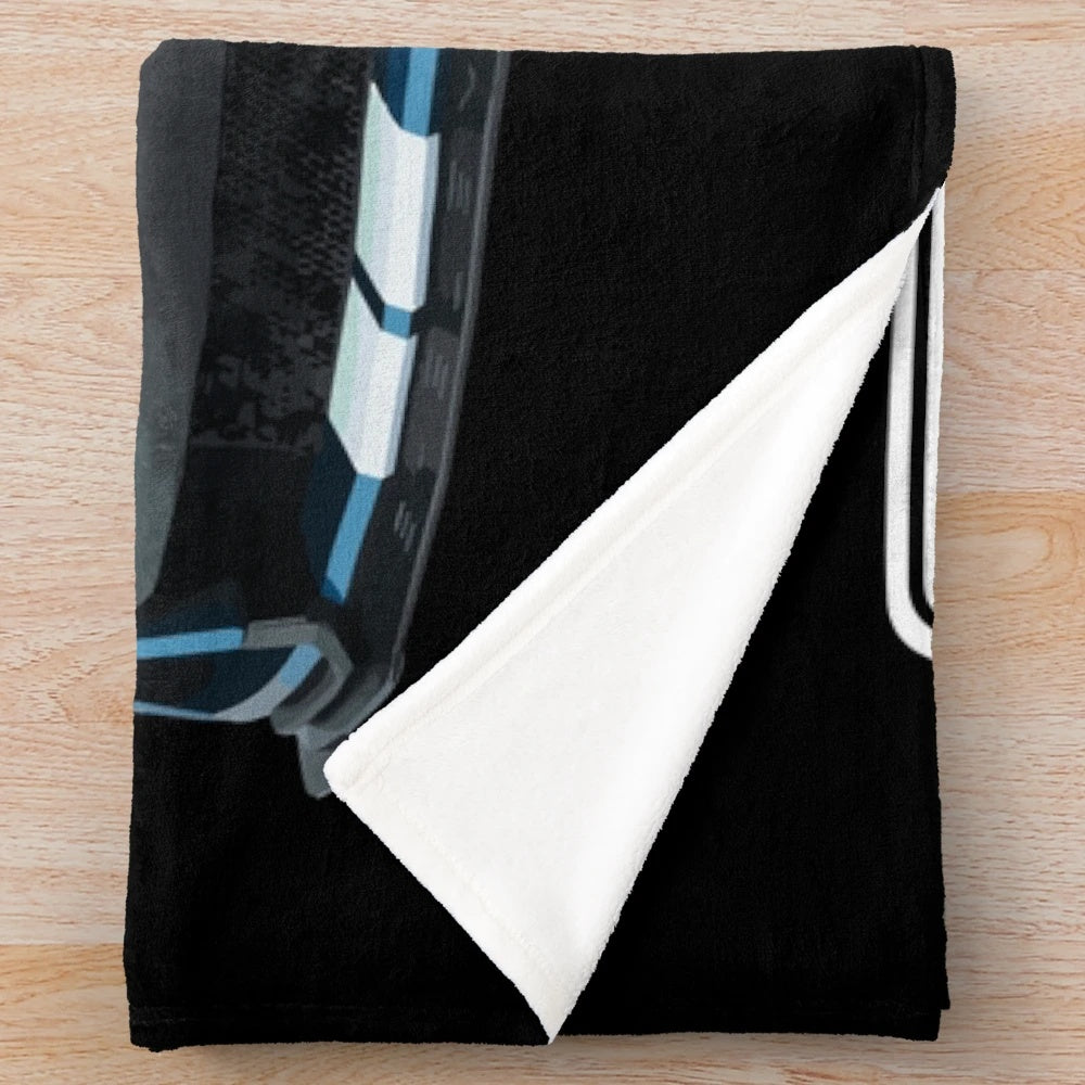 Blue Ford Mustang Shelby Cobra GT500 inspired plush blanket