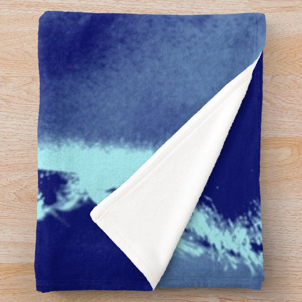 Blue plush blanket featuring Italian actor Thomas Milian