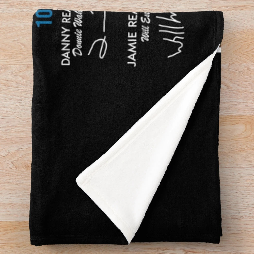 Blue Plush Blanket featuring the Blue Bloods TV show logo and signatures