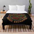 Blue plush blanket featuring blues brothers inspired design