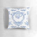 Blueberry and white floral patterned French country style decorative throw pillow