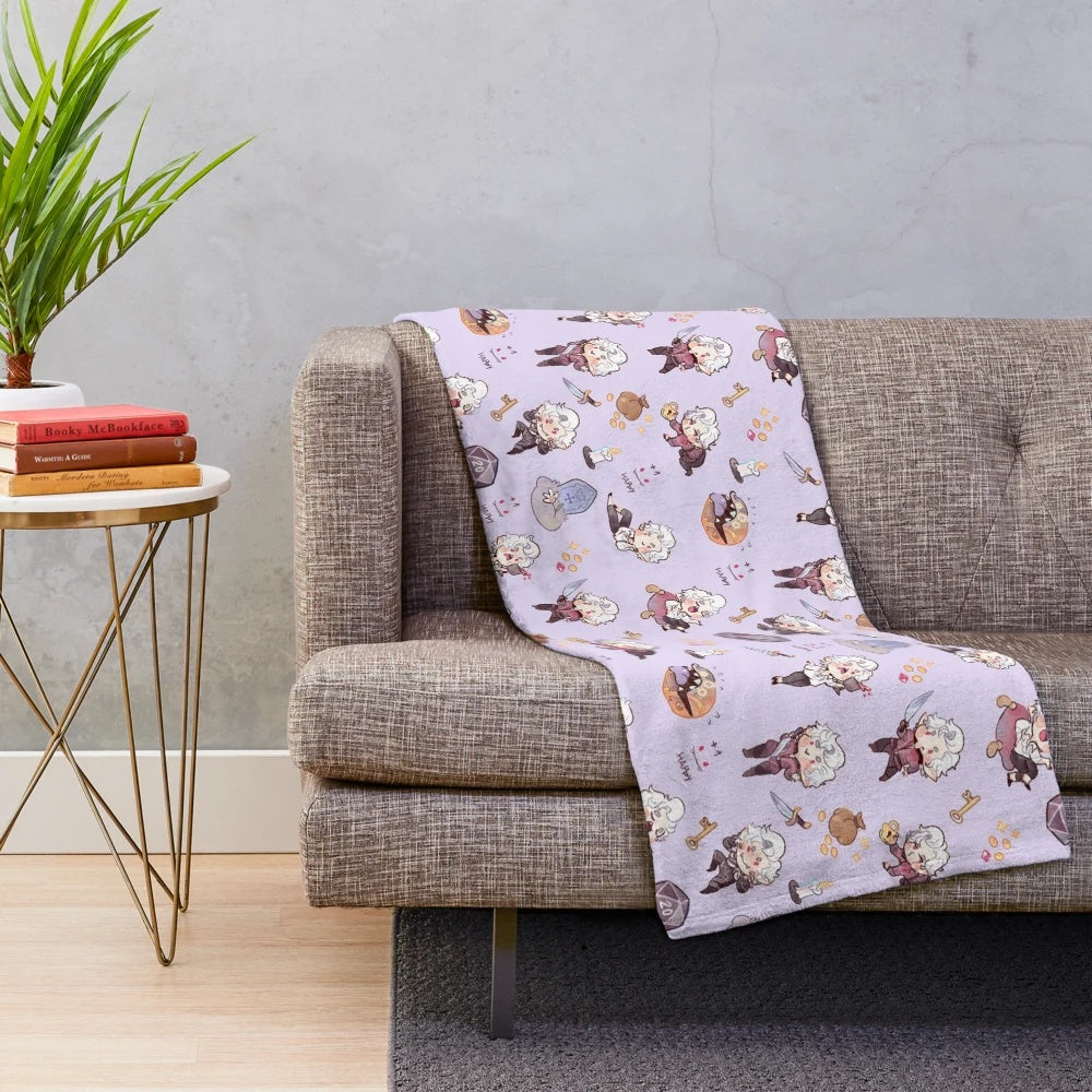 Blueberry vampire plush blanket with cozy design for gamers