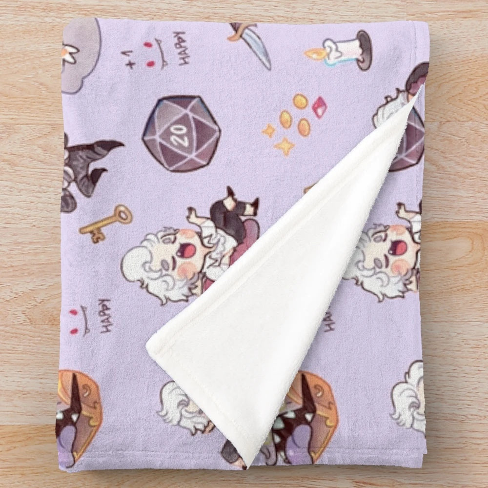 Blueberry vampire plush blanket with cozy design for gamers