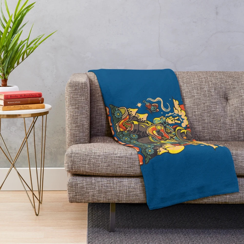 Soft, cozy plush blanket featuring the name and imagery of bluegrass musician Billy Strings
